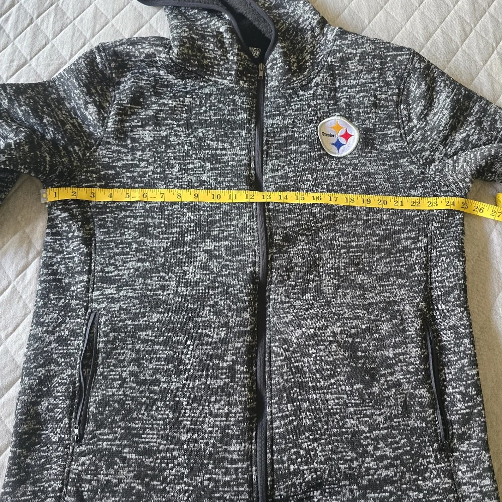 NFL Pittsburgh Steelers Marled Full Zip Hoodie Size XL
